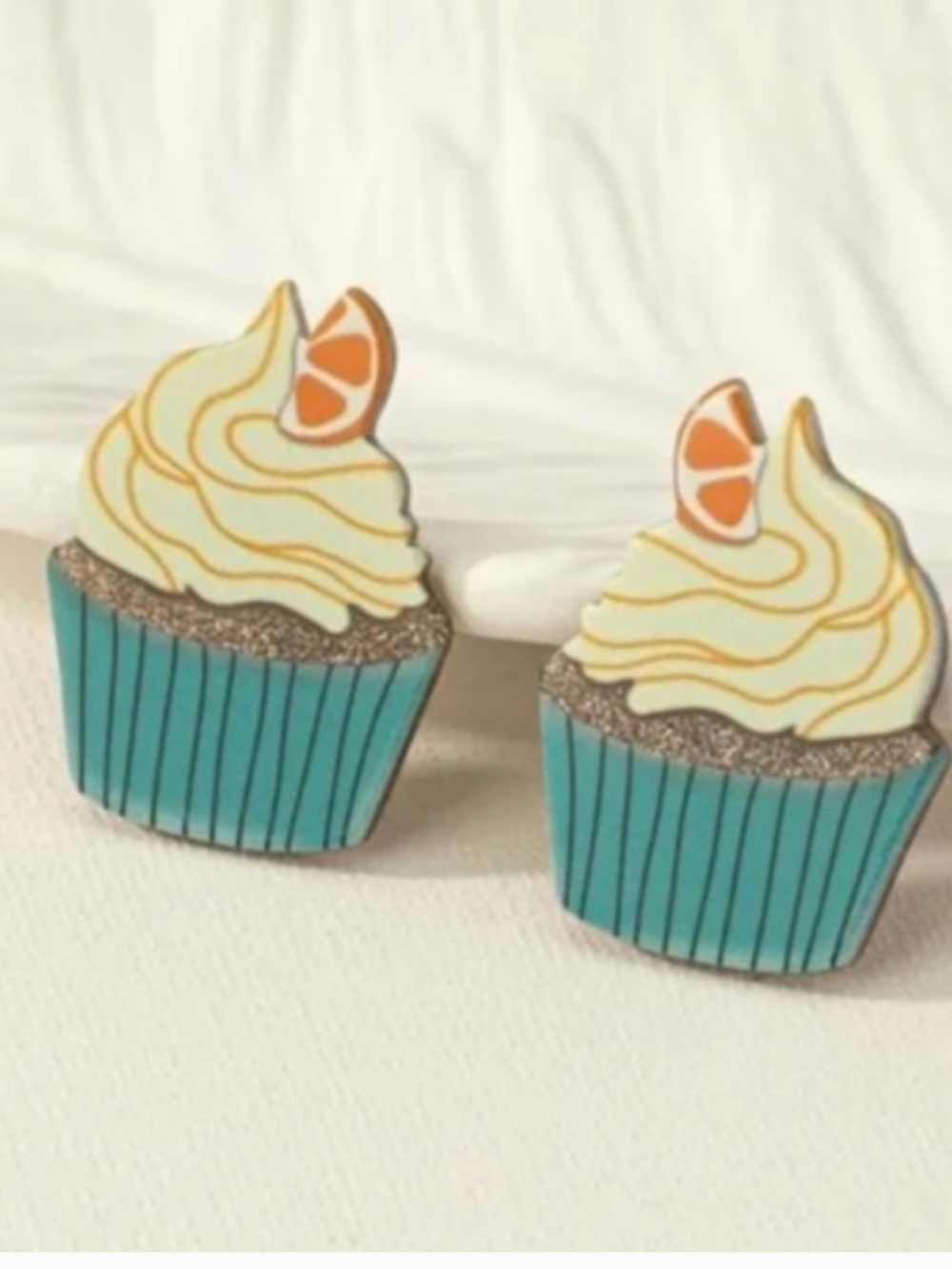 ❤️ FREE Cupcake Cake Orange Fruit Lime Lemon Graphic Artsy Chic Hippie Earrings